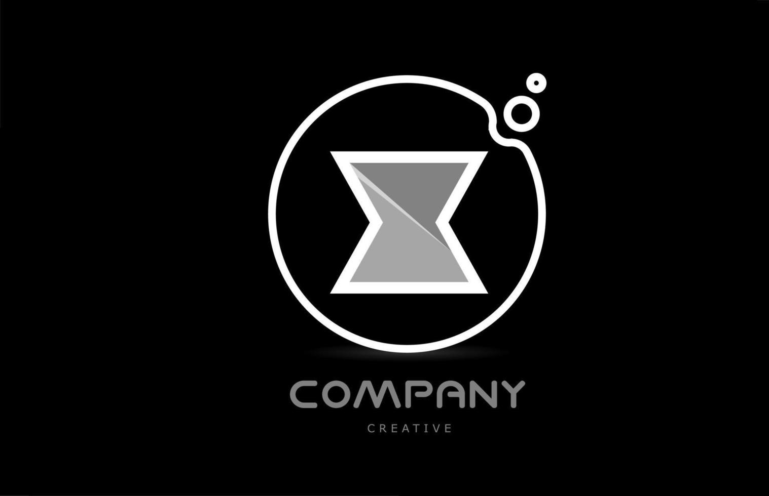 nero e bianca X geometrico alfabeto lettera logo icona con cerchio. creativo modello per azienda e attività commerciale vettore