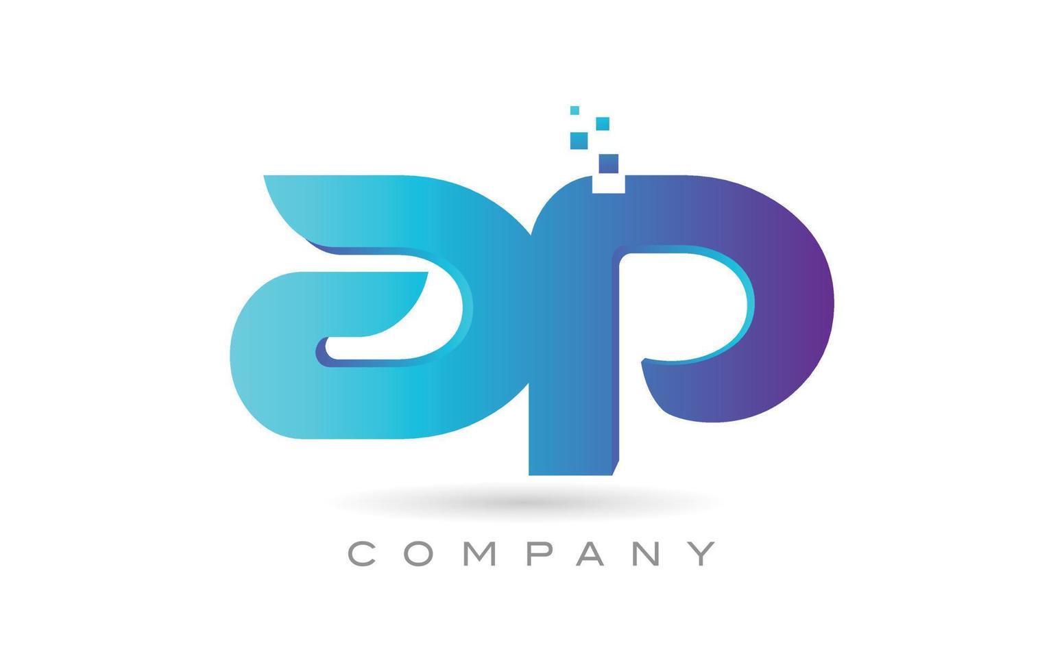 ap alfabeto lettera logo icona combinazione design. creativo modello per attività commerciale e azienda vettore