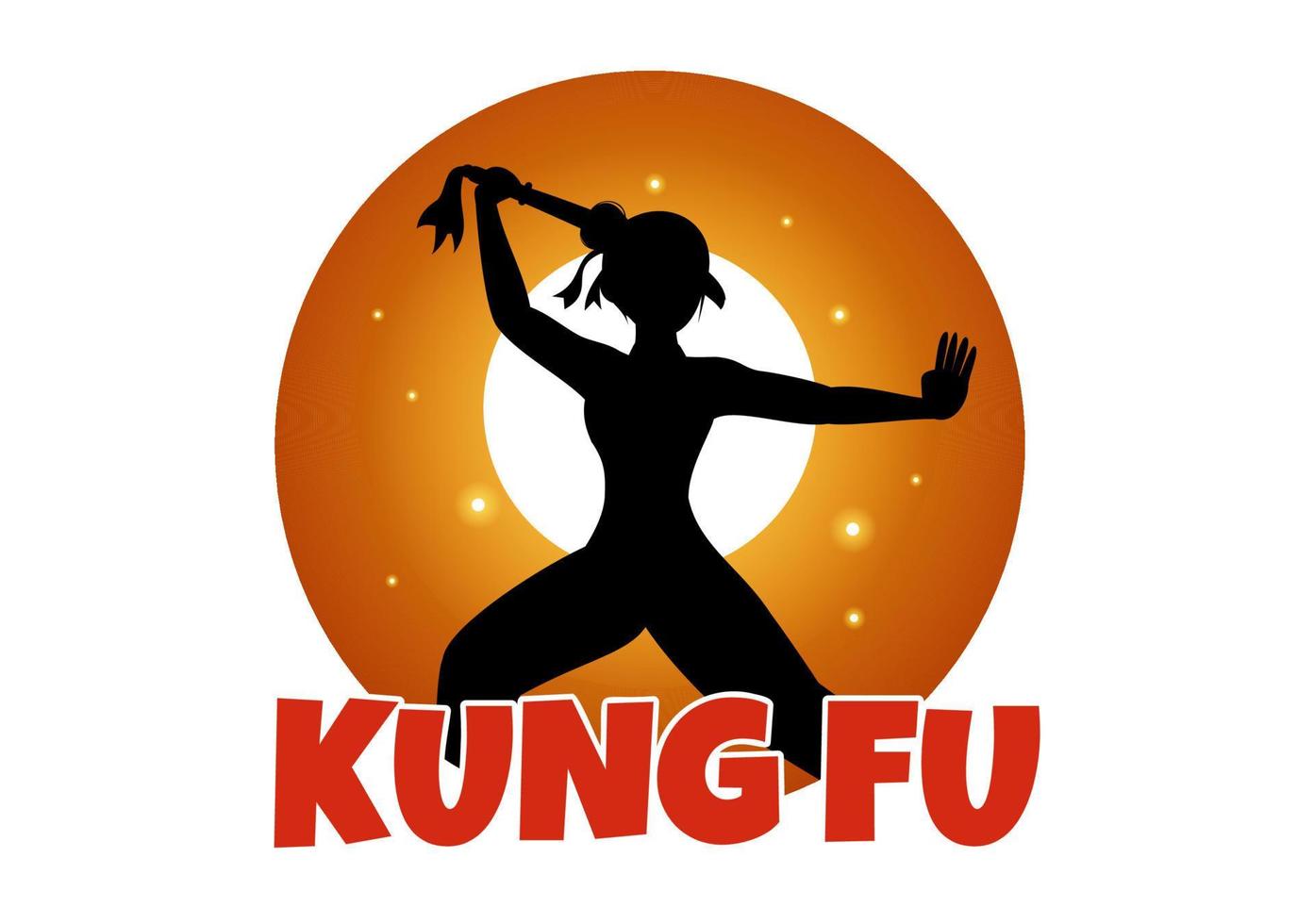 kung fu illustrazione con persone mostrando Cinese sport marziale arte nel piatto cartone animato mano disegnato per ragnatela bandiera o atterraggio pagina modelli vettore