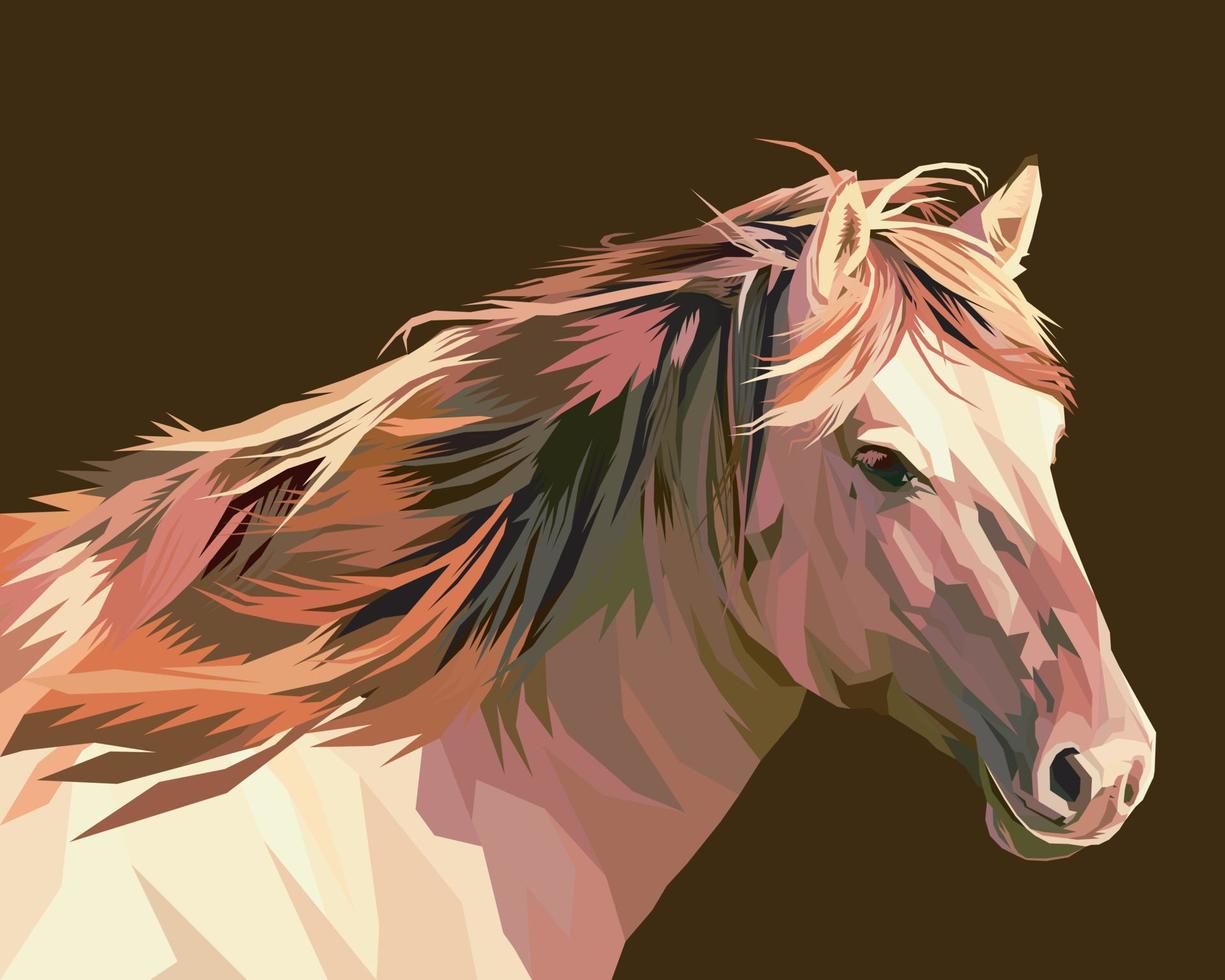 cavallo su geometrico pop arte vettore illustrazione.