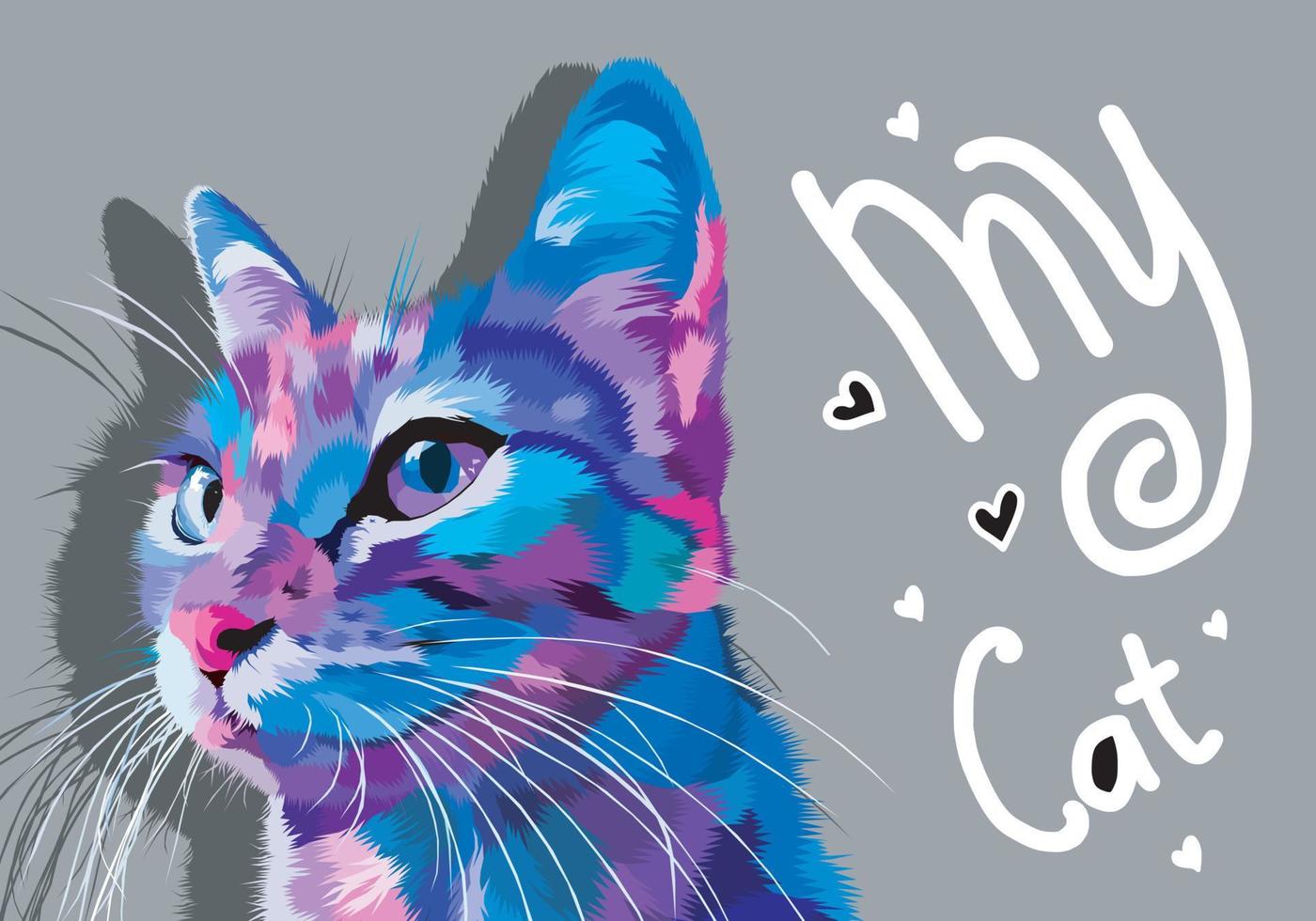 colorato gatto isolato su grigio sfondo. vettore illustrazione