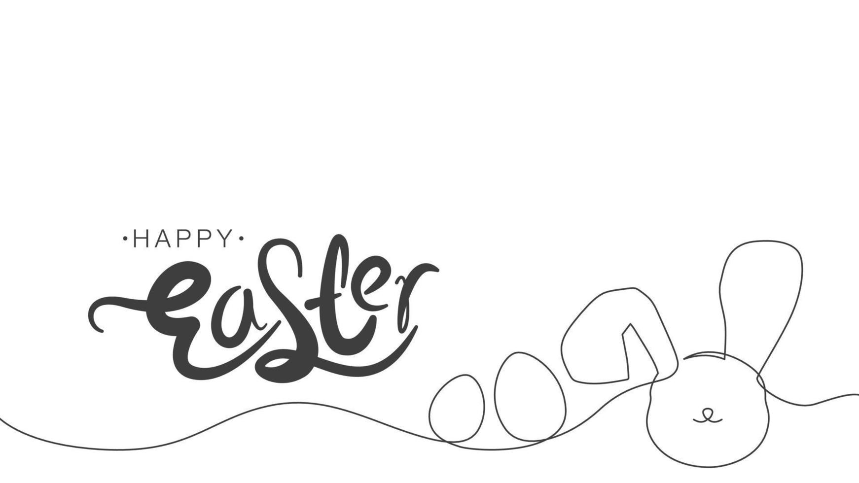 Pasqua coniglietto continuo uno linea disegno. design di carino coniglio viso e uova lineare stile per primavera. minimalista vettore illustrazione