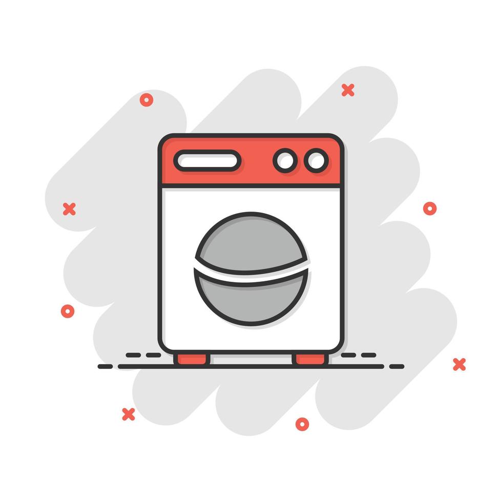lavaggio macchina icona nel piatto stile. rondella vettore illustrazione su bianca isolato sfondo. lavanderia attività commerciale concetto.