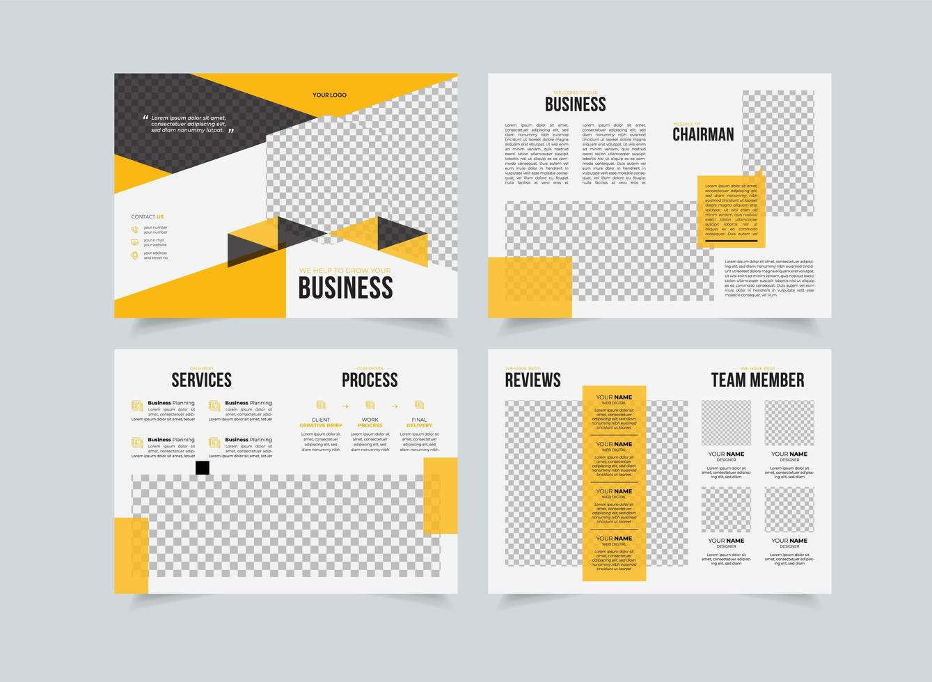 modello creativo di proposta aziendale, design brochure multiuso, design geometrico propsal aziendale, formato a4 verticale vettore