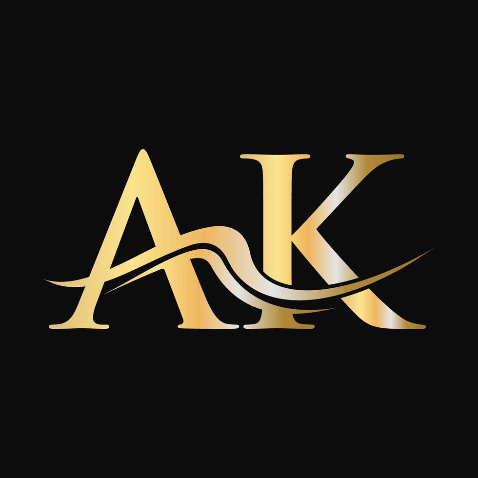 lettera ak logo design monogramma attività commerciale e azienda logotipo vettore