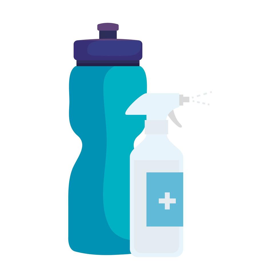 disinfettante spray bottiglia con icona isolata bottiglia d'acqua vettore