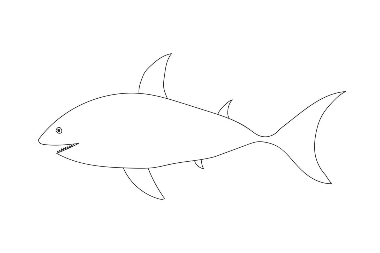 vettore Condividere illustrazione. scarabocchio vettore squalo isolato.