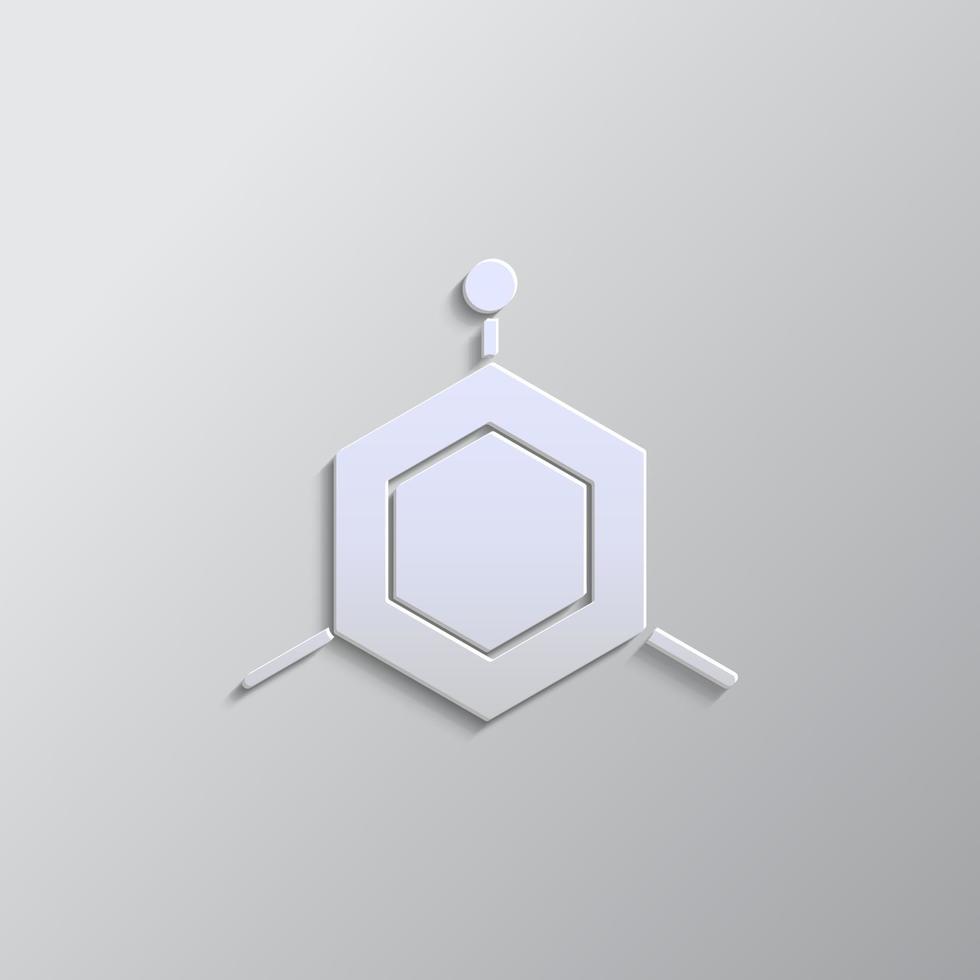 molecole, icona carta stile. grigio colore vettore sfondo- carta stile vettore icona