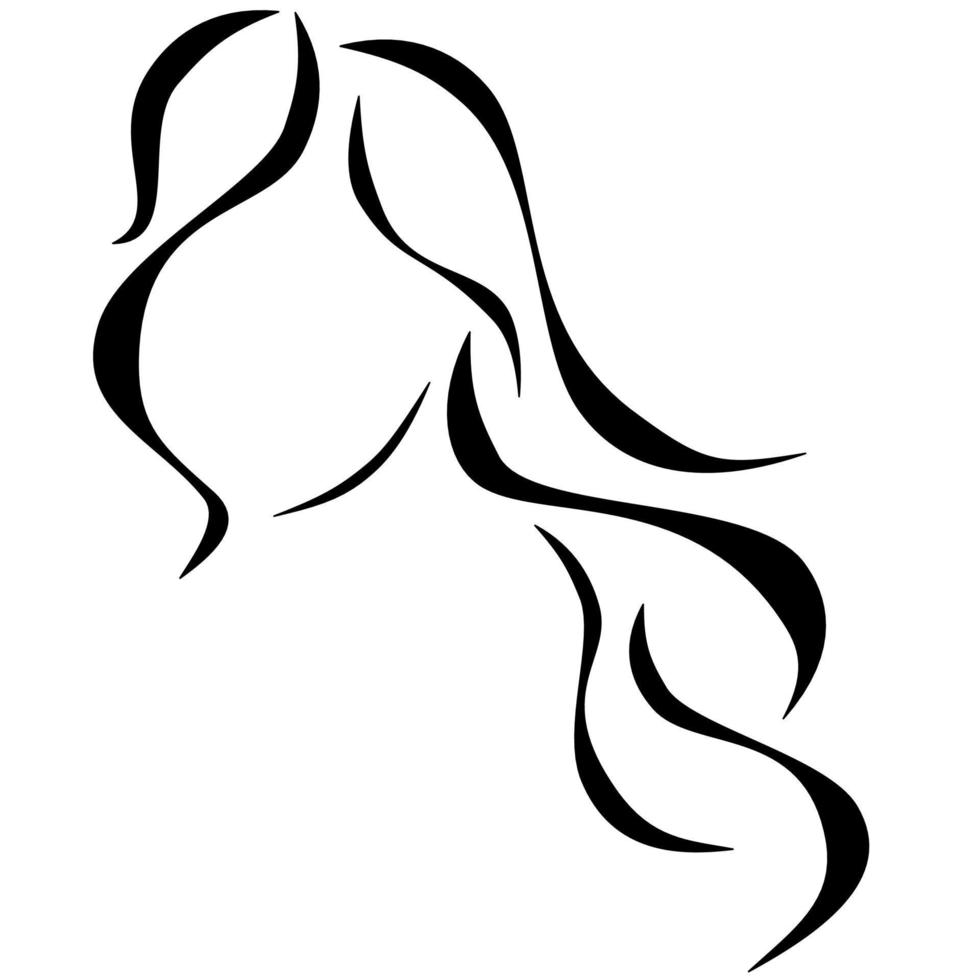 donna con Riccio lungo capelli logo vettore