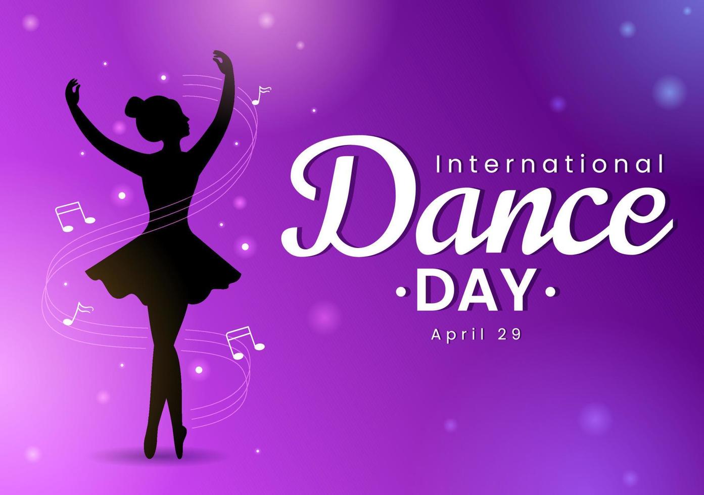 internazionale danza giorno illustrazione con professionale danza l'esecuzione coppia o singolo nel piatto cartone animato mano disegnato per atterraggio pagina modelli vettore