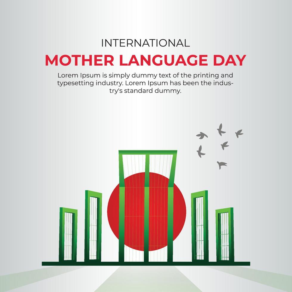Progettazione dei post sui social media della giornata internazionale della lingua madre del 21 febbraio vettore