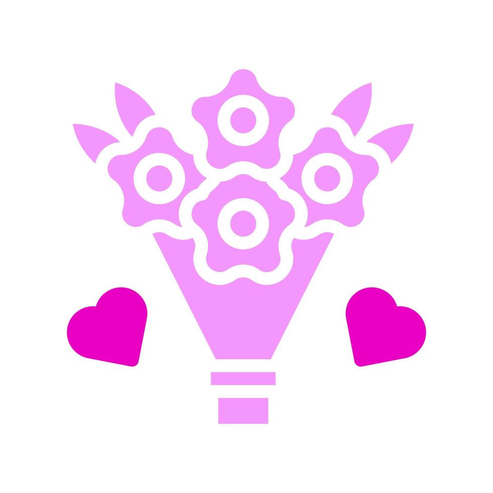 mazzo icona solido rosa stile San Valentino illustrazione vettore elemento e simbolo Perfetto.