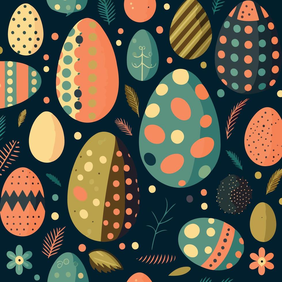 OOD a tema collezione di Pasqua uova come modello sfondo vettore