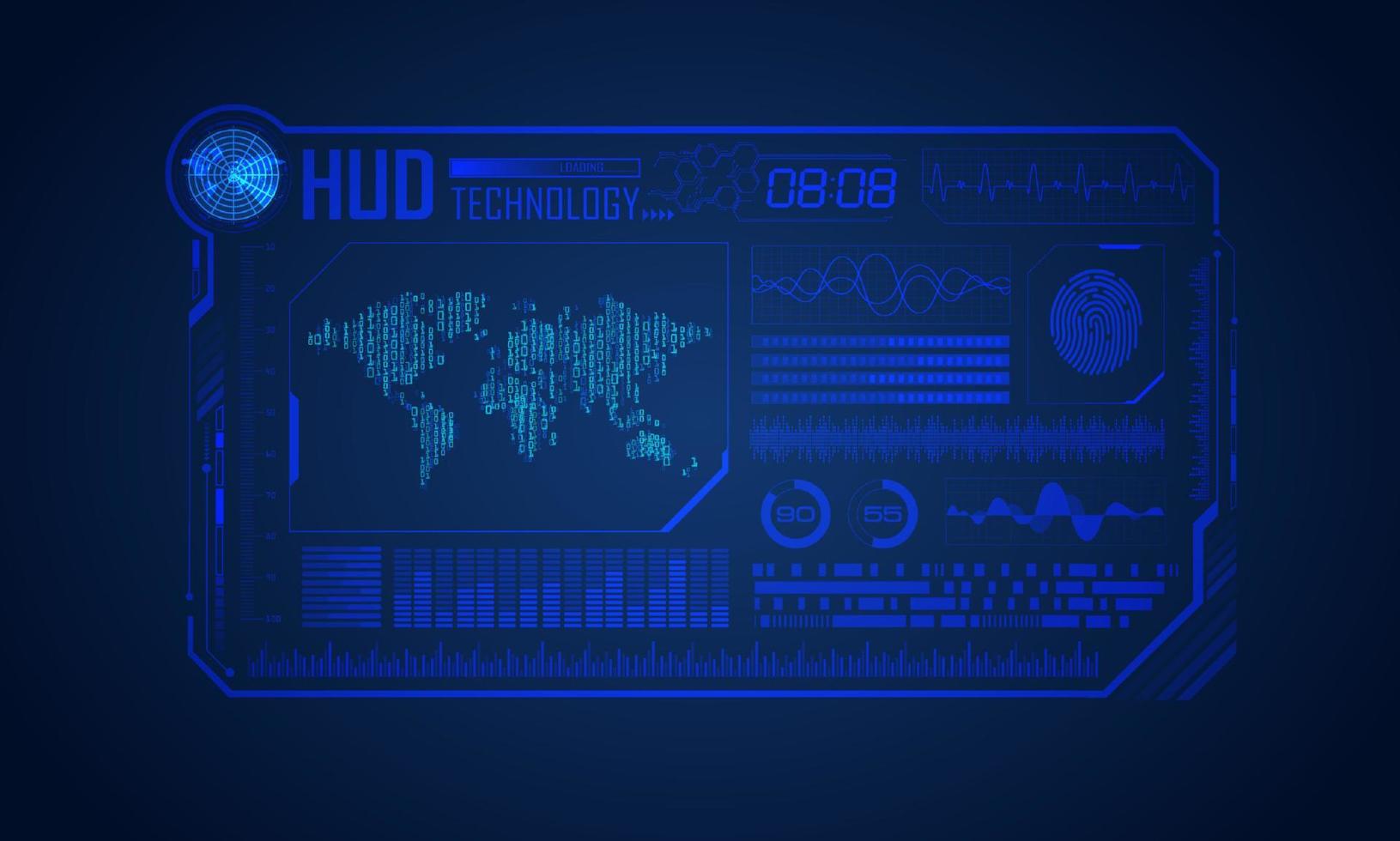 blu moderno hud tecnologia schermo sfondo vettore