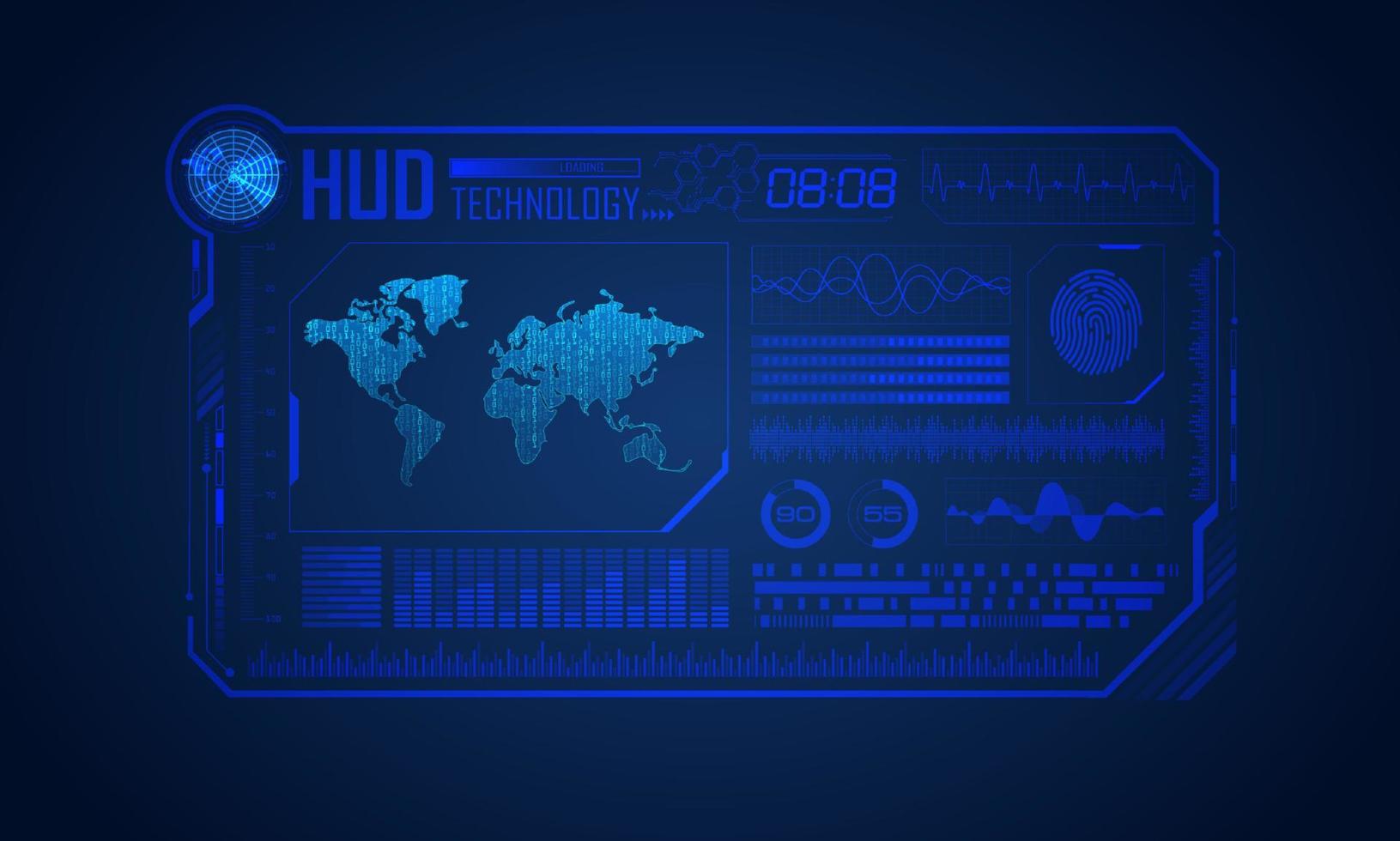 blu moderno hud tecnologia schermo sfondo vettore