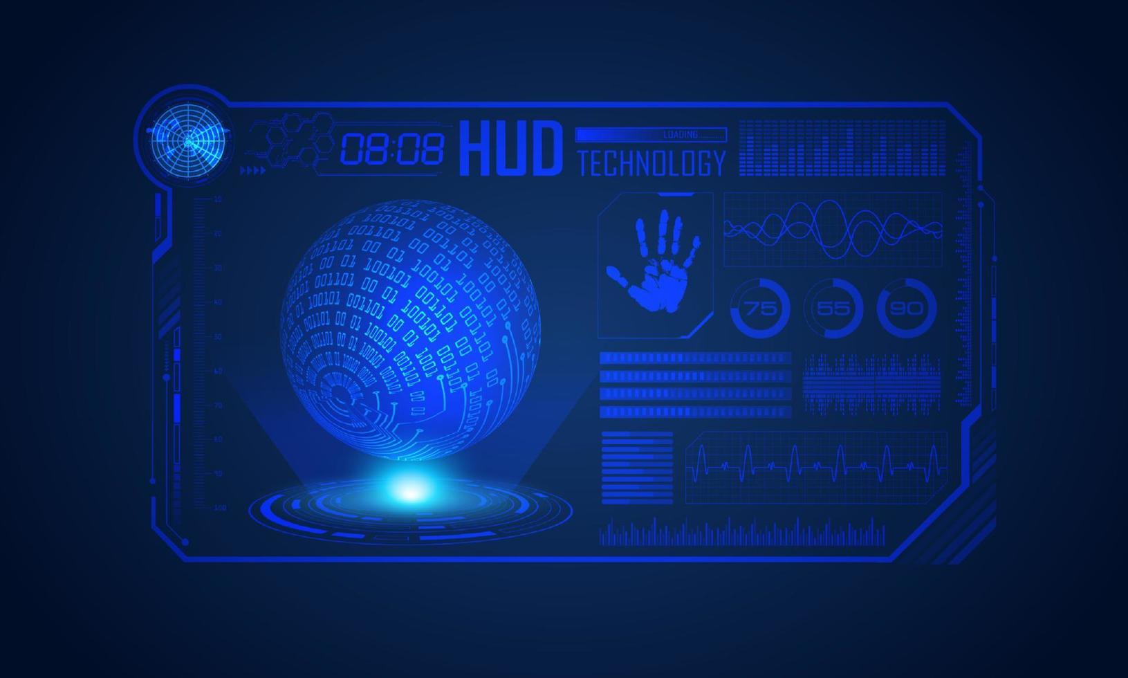 blu moderno hud tecnologia schermo sfondo vettore