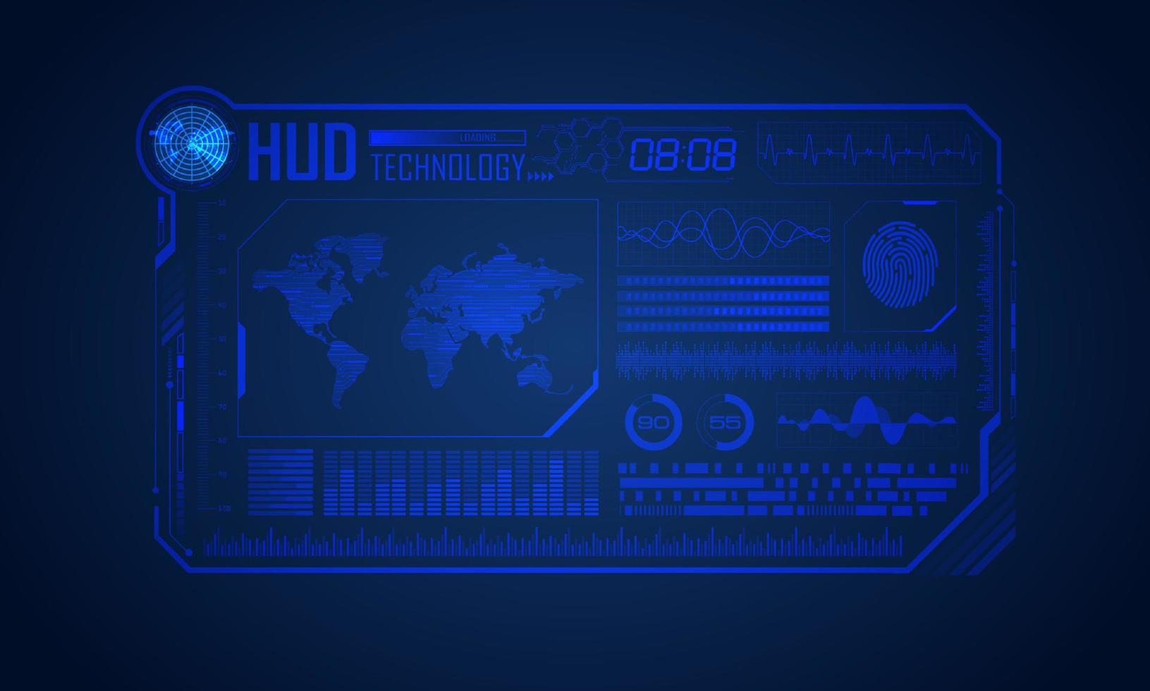 blu moderno hud tecnologia schermo sfondo vettore