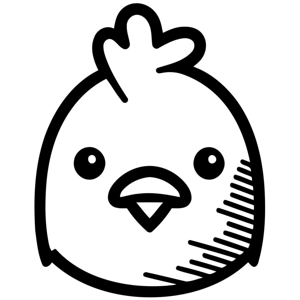 carino pollo uccello animale testa gallina visto a partire dal il lato vettore