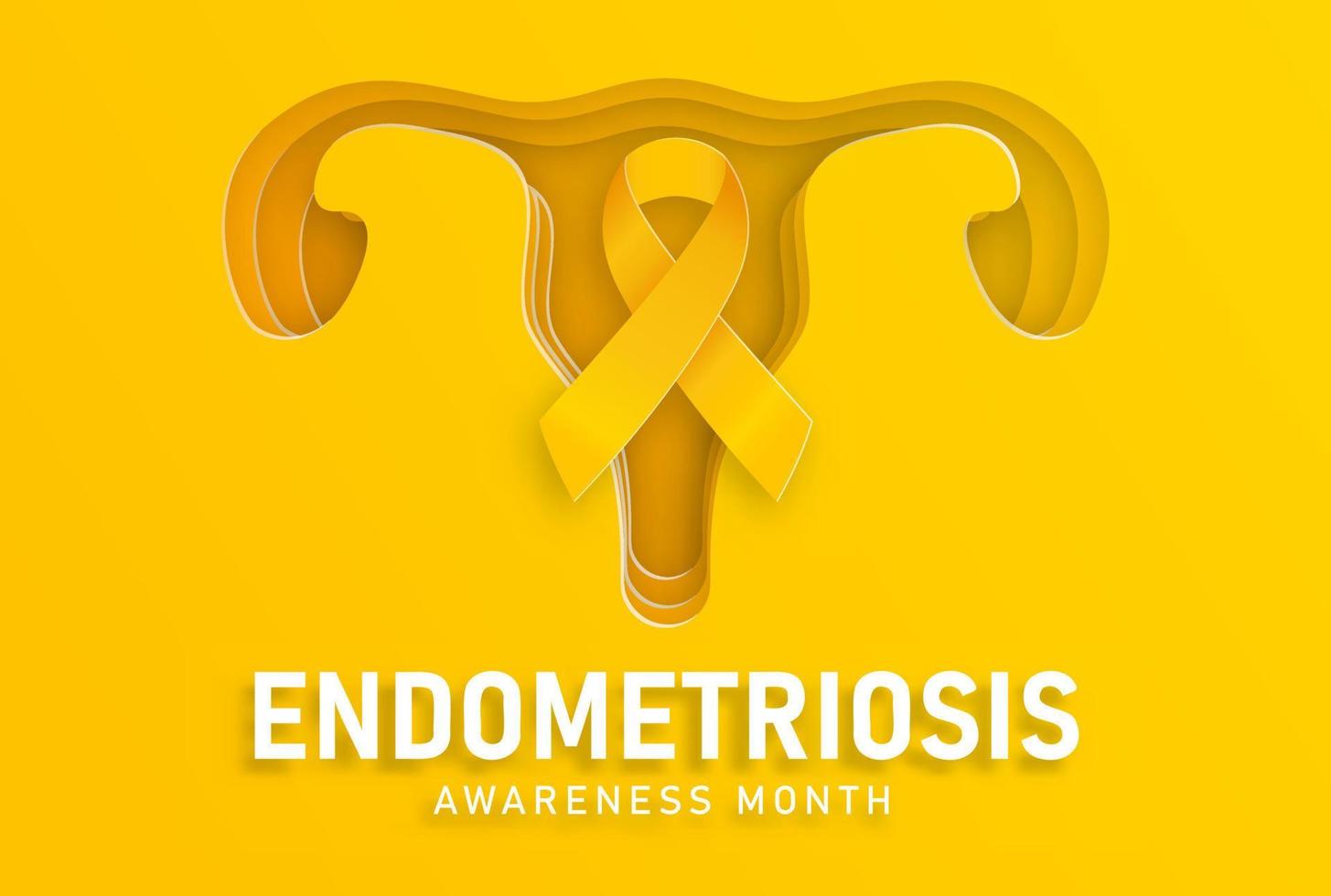 endometriosi consapevolezza mese di marzo simbolo concetto design vettore