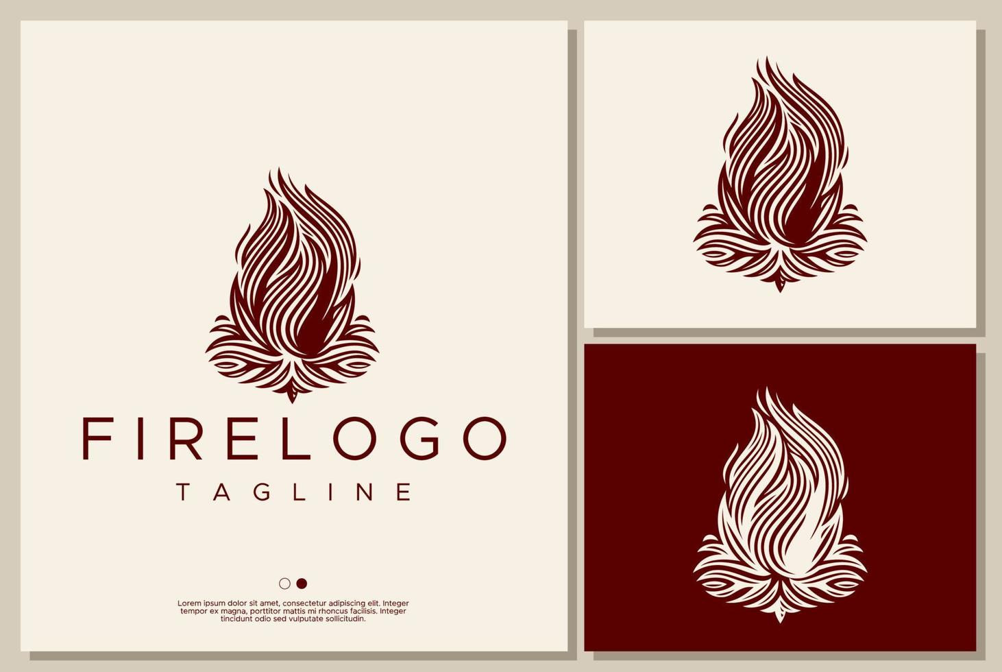 fuoco fossa logo design. Vintage ▾ fuoco logo modello. vettore