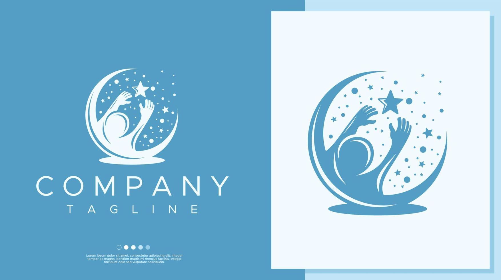 sognare bambino logo design modello. semplice ragazzo logo design. vettore