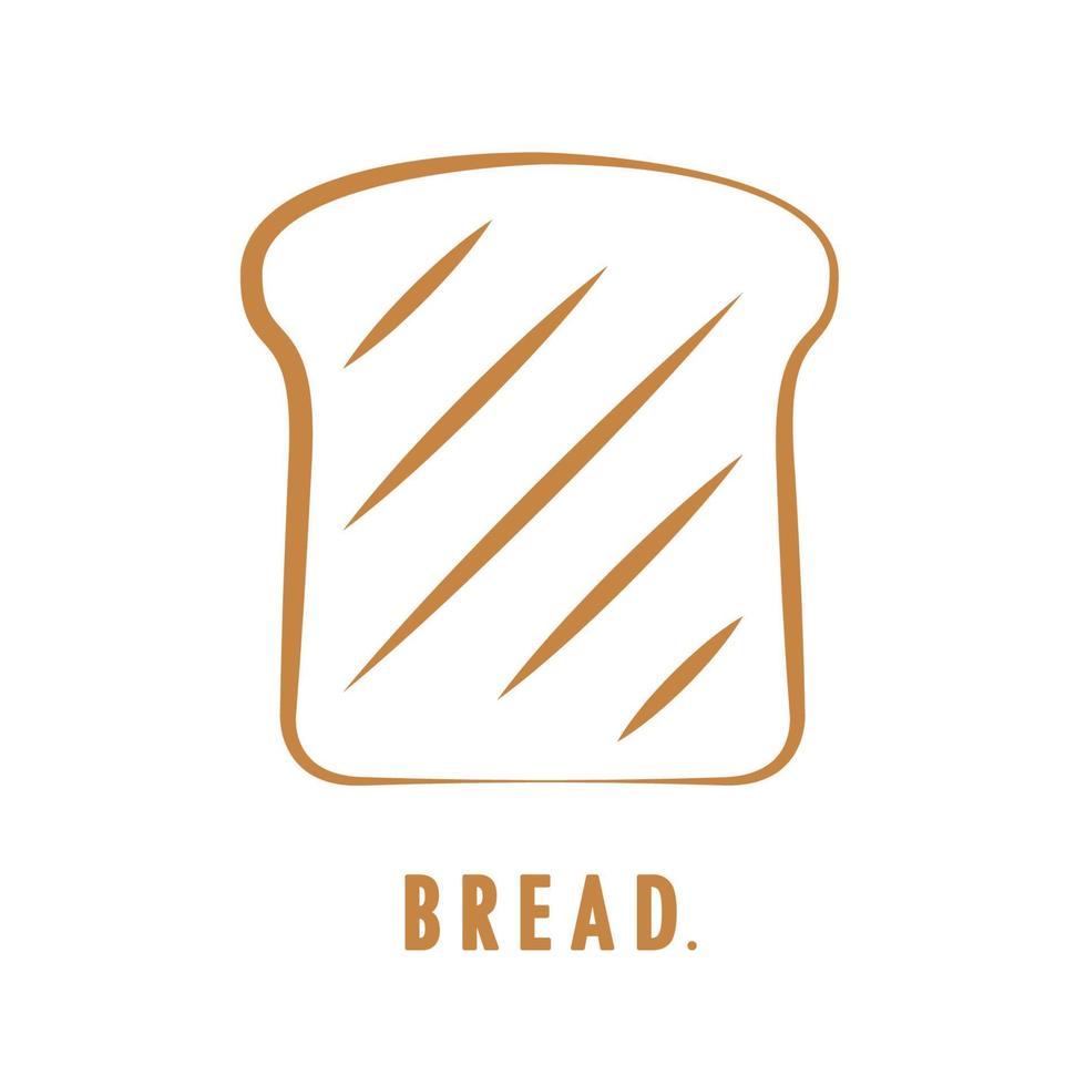 logo del pane tostato. vettore di pane. simbolo del pane. sfondo. spazio libero per il testo. disegno del logo del pane.