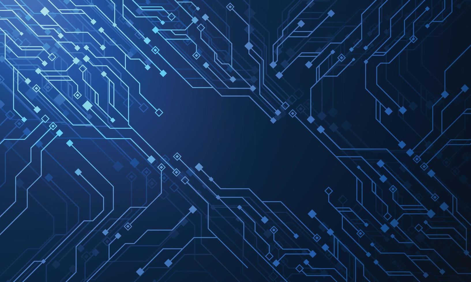 quantistico computer tecnologie concetto. futuristico blu circuito tavola sfondo vettore. moderno tecnologia circuito tavola vettore