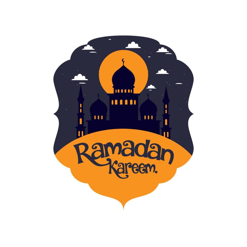 Ramadan kareem saluto carte. musulmano sfondo. moschea e Luna vettore