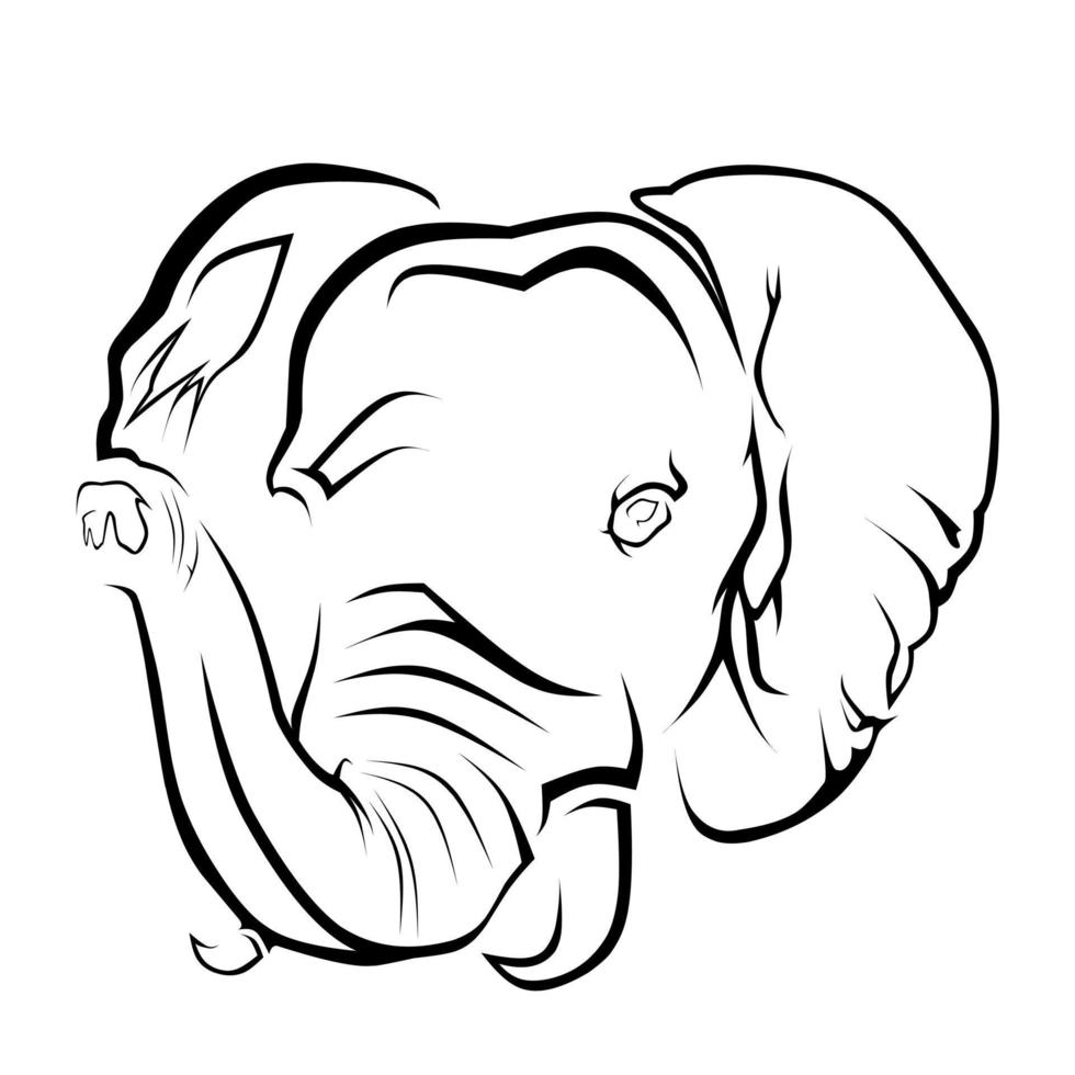 elefante testa silhouette vettore