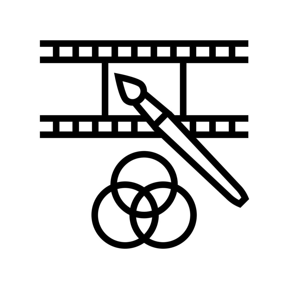 illustrazione vettoriale dell'icona della linea dell'editor video