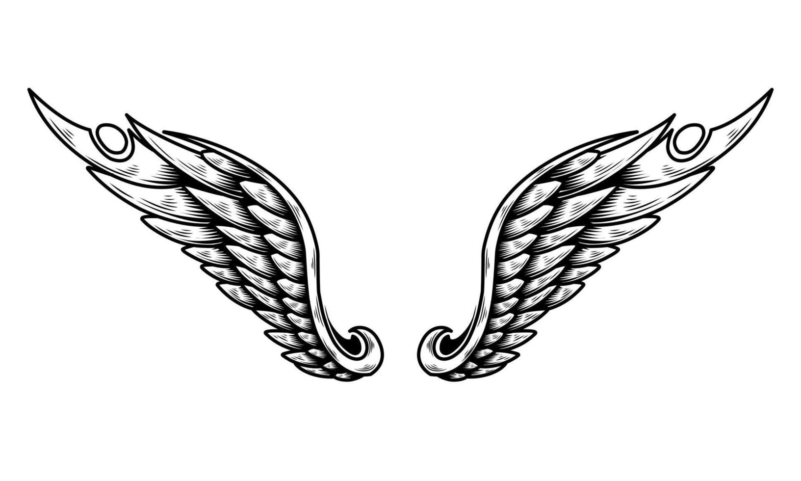 vettore angelo Ali tribale tatuaggio