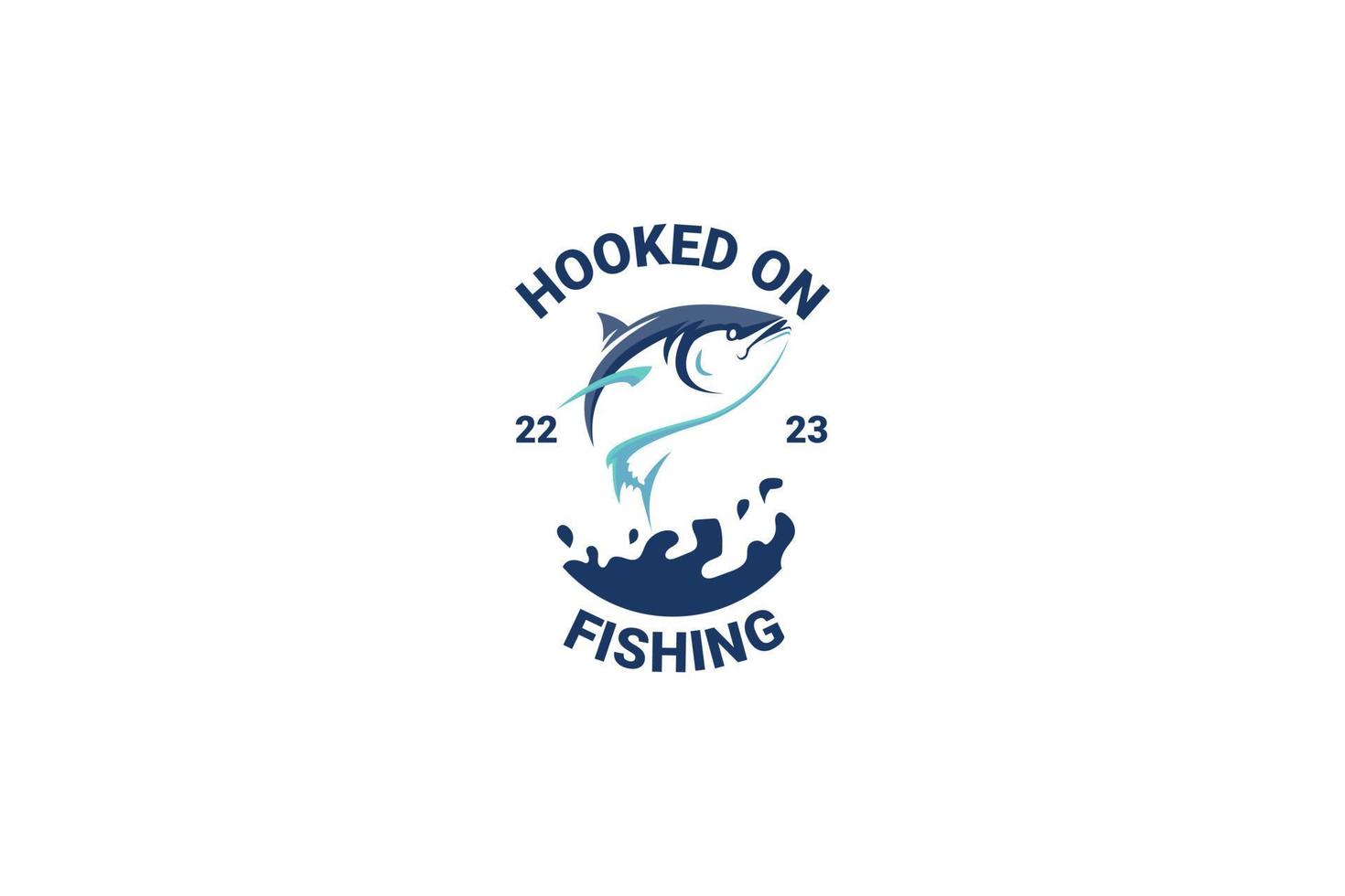illustrazione del modello di progettazione del logo di pesca. logo di pesca sportiva vettore