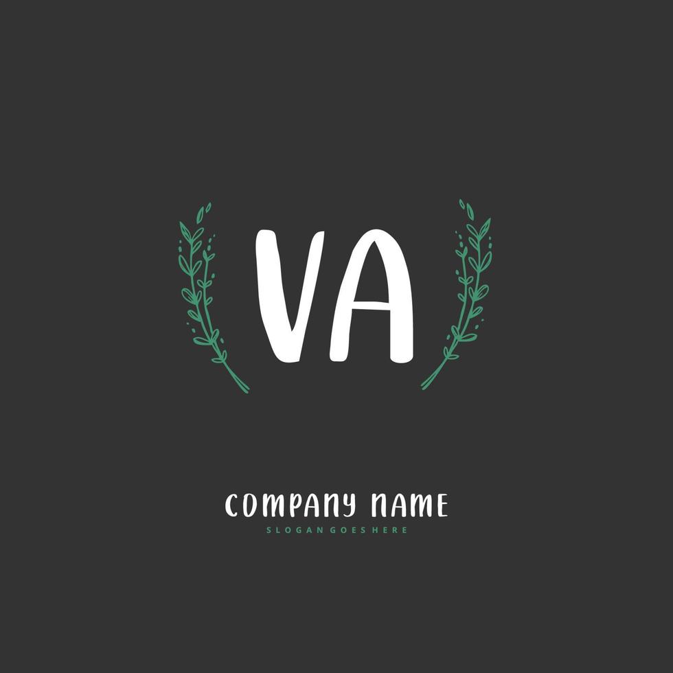 va iniziale grafia e firma logo design con cerchio. bellissimo design manoscritto logo per moda, squadra, nozze, lusso logo. vettore