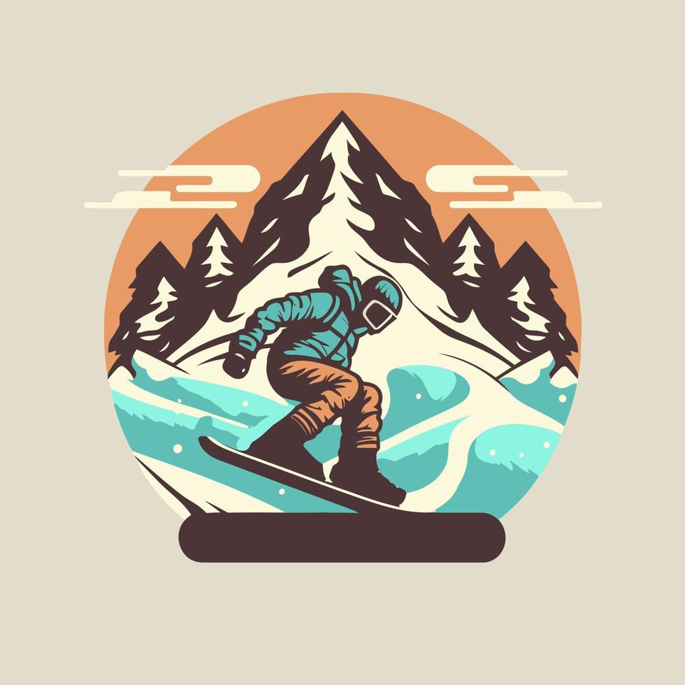 snowboard logo design vettore illustrazione, creativo snowboard concetti