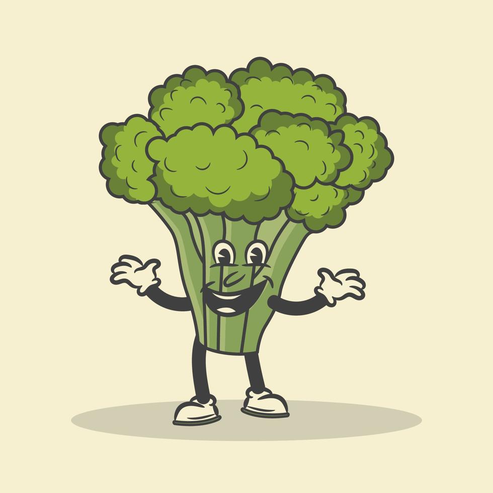 broccoli personaggio vettore azione illustrazione