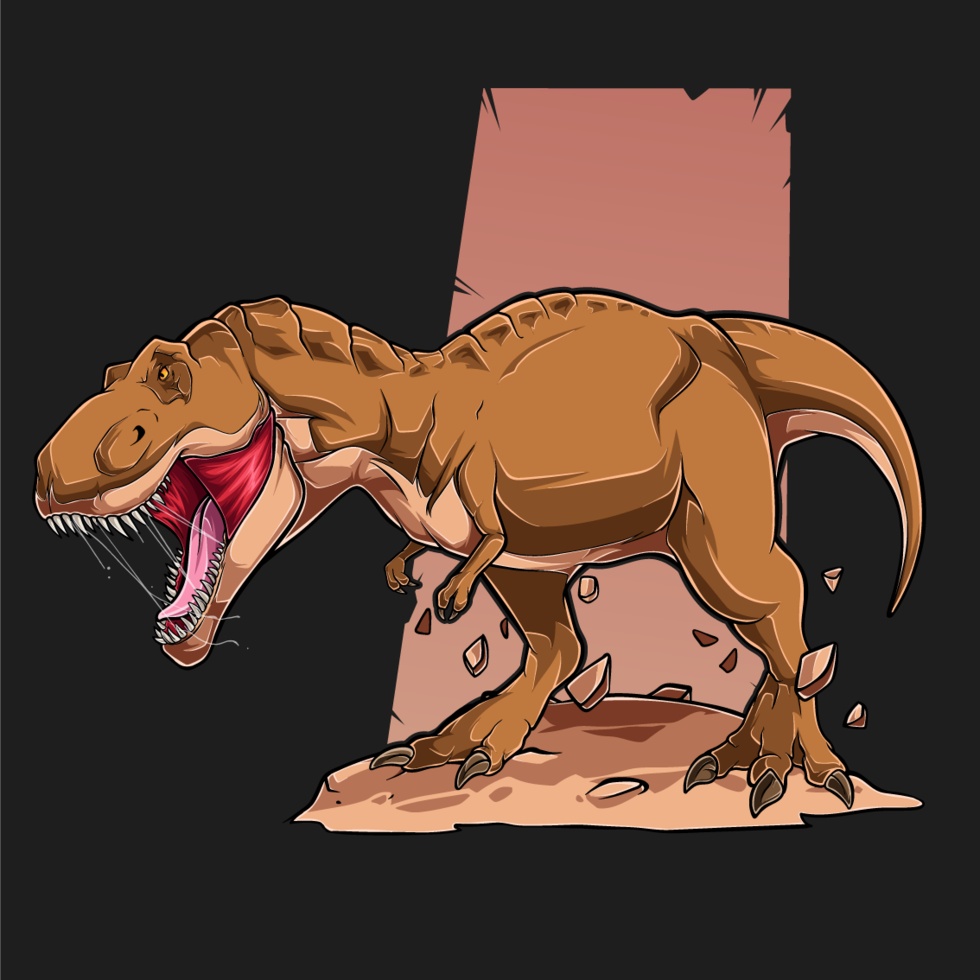 tirannosauro arrabbiato marrone t rex vettore
