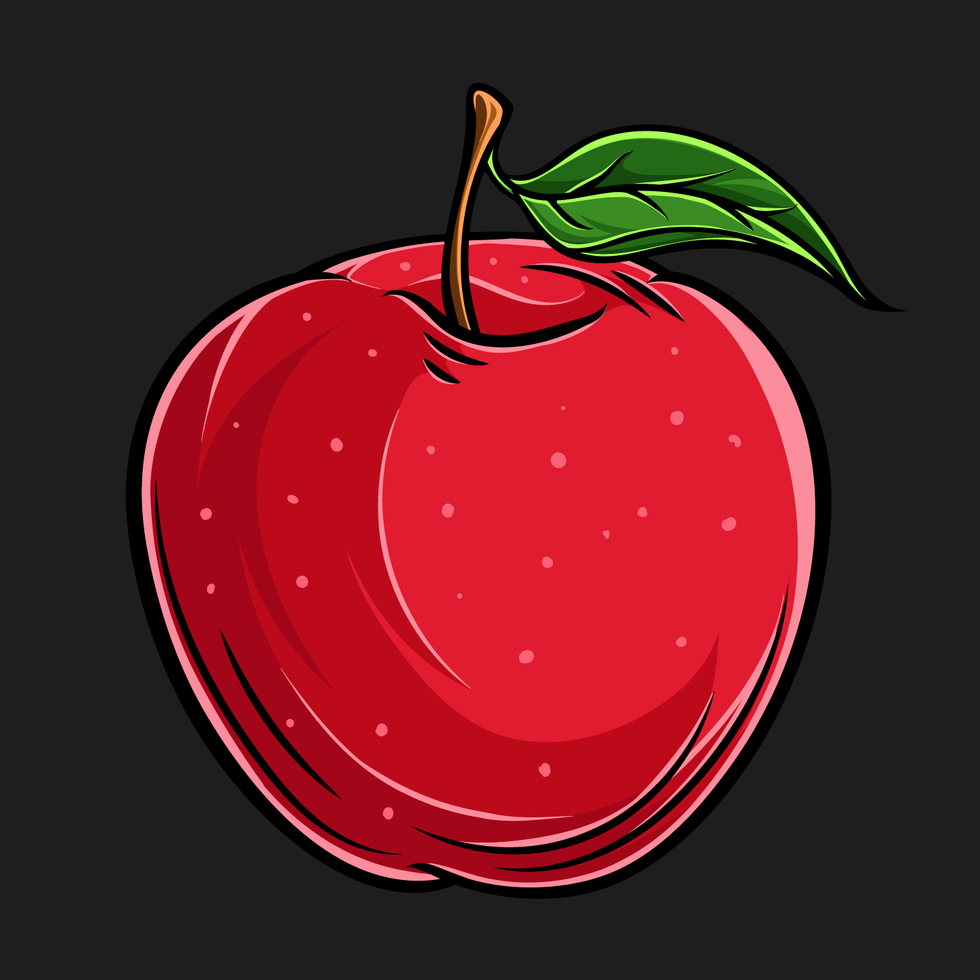 frutta mela fresca disegnata a mano vettore