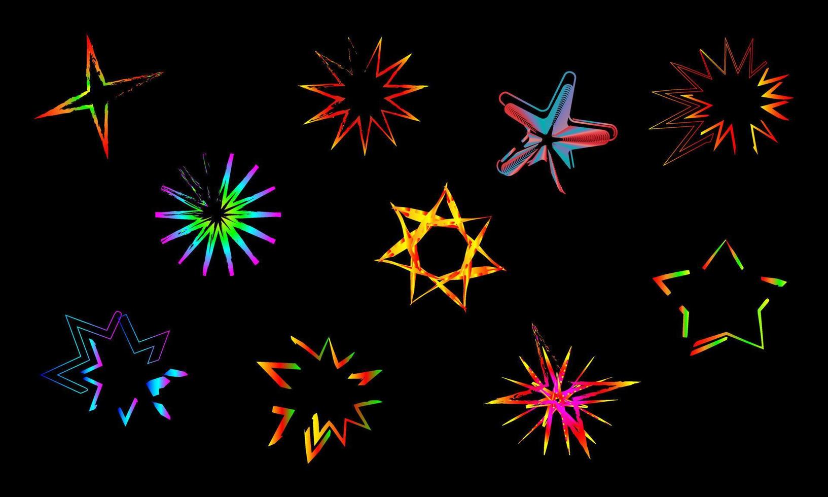 collezione di stelle luccichio luminosa forma icone decorativo astratto sfondo modello sito web modello vettore illustrazione