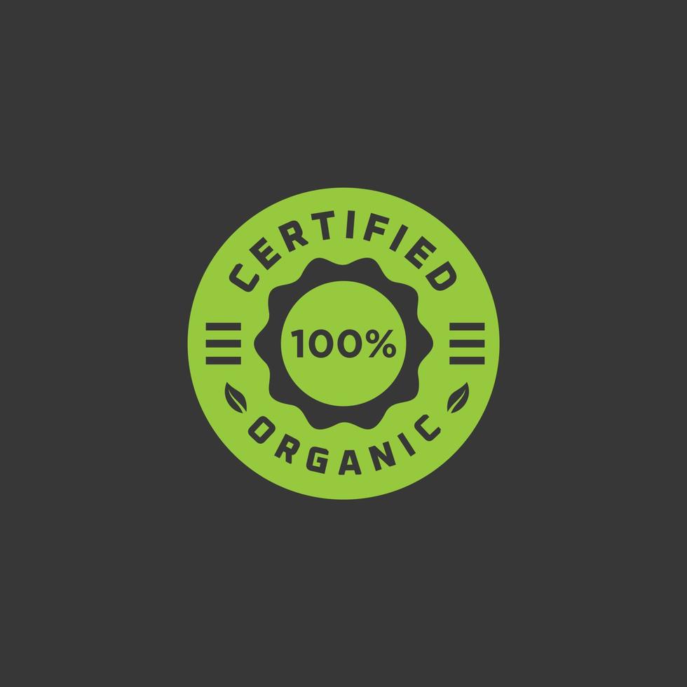 certificato biologico azienda agricola francobollo etichetta vettore illustrazione logo design