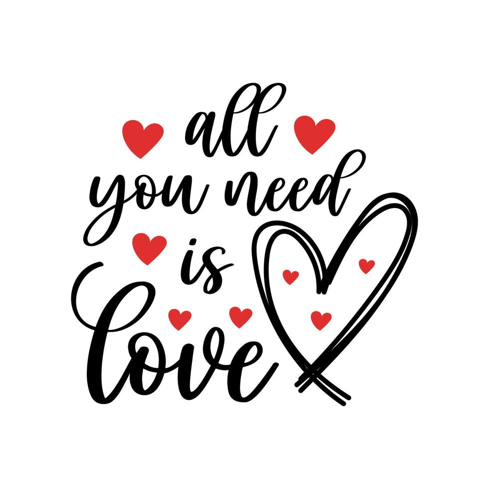 mano lettering san valentino giorno amore cuore tipografia citazioni calligrafia San Valentino giorno saluto carta sfondo vettore