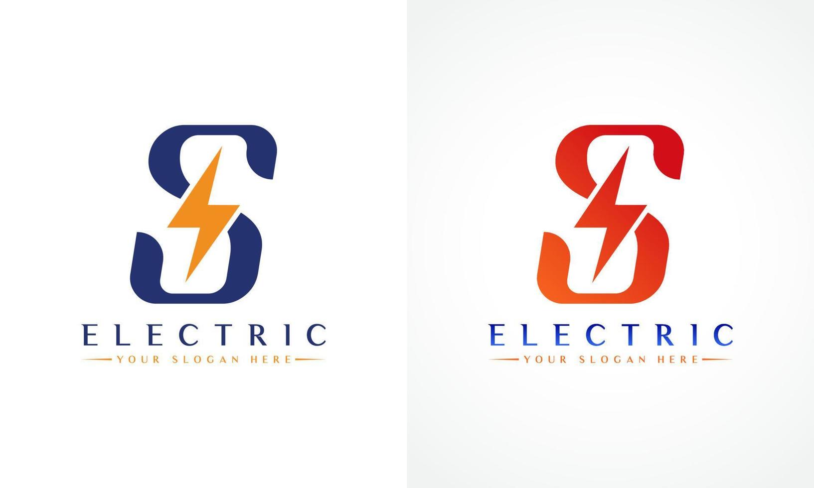 S lettera logo con fulmine tuono bullone vettore design. elettrico bullone lettera S logo vettore illustrazione.