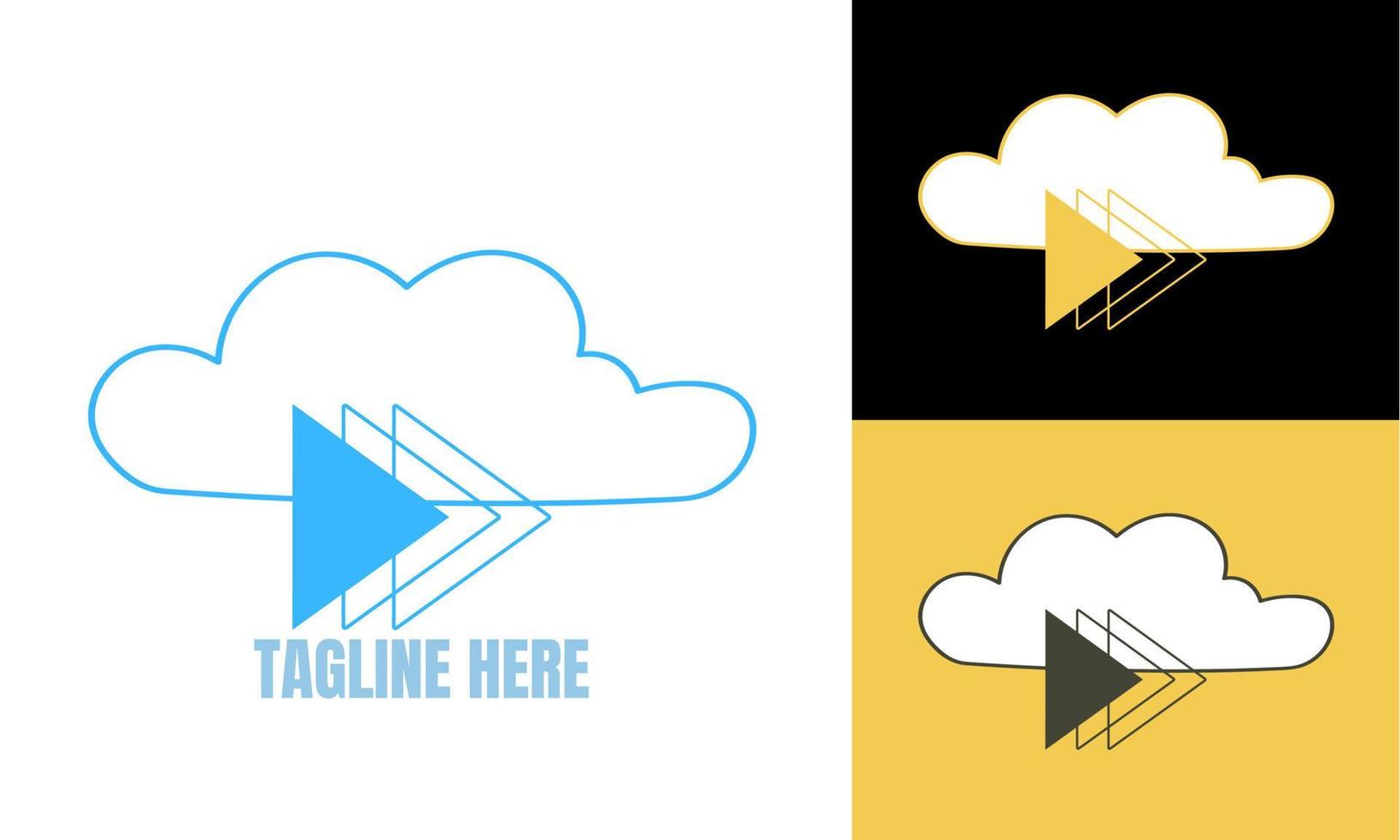 nube logo design vettore. marca identità emblema vettore
