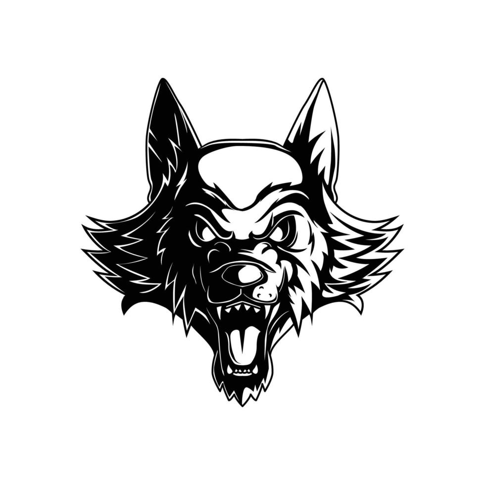 lupo testa logo grafico illustrazione vettore