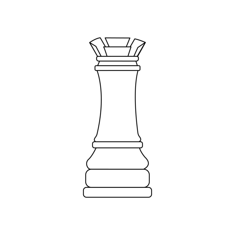 torre scacchi pezzo. vettore nero e bianca isolato schema