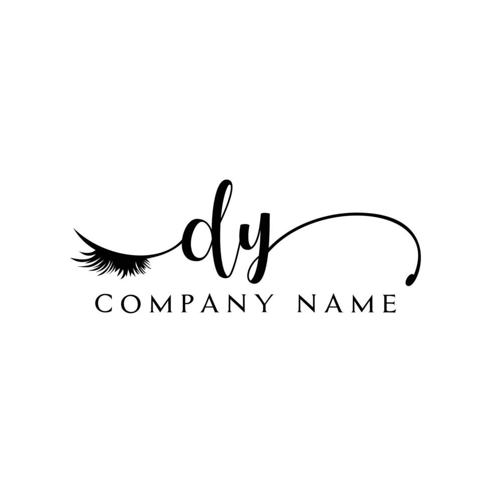 iniziale dy logo grafia bellezza salone moda moderno lusso lettera vettore