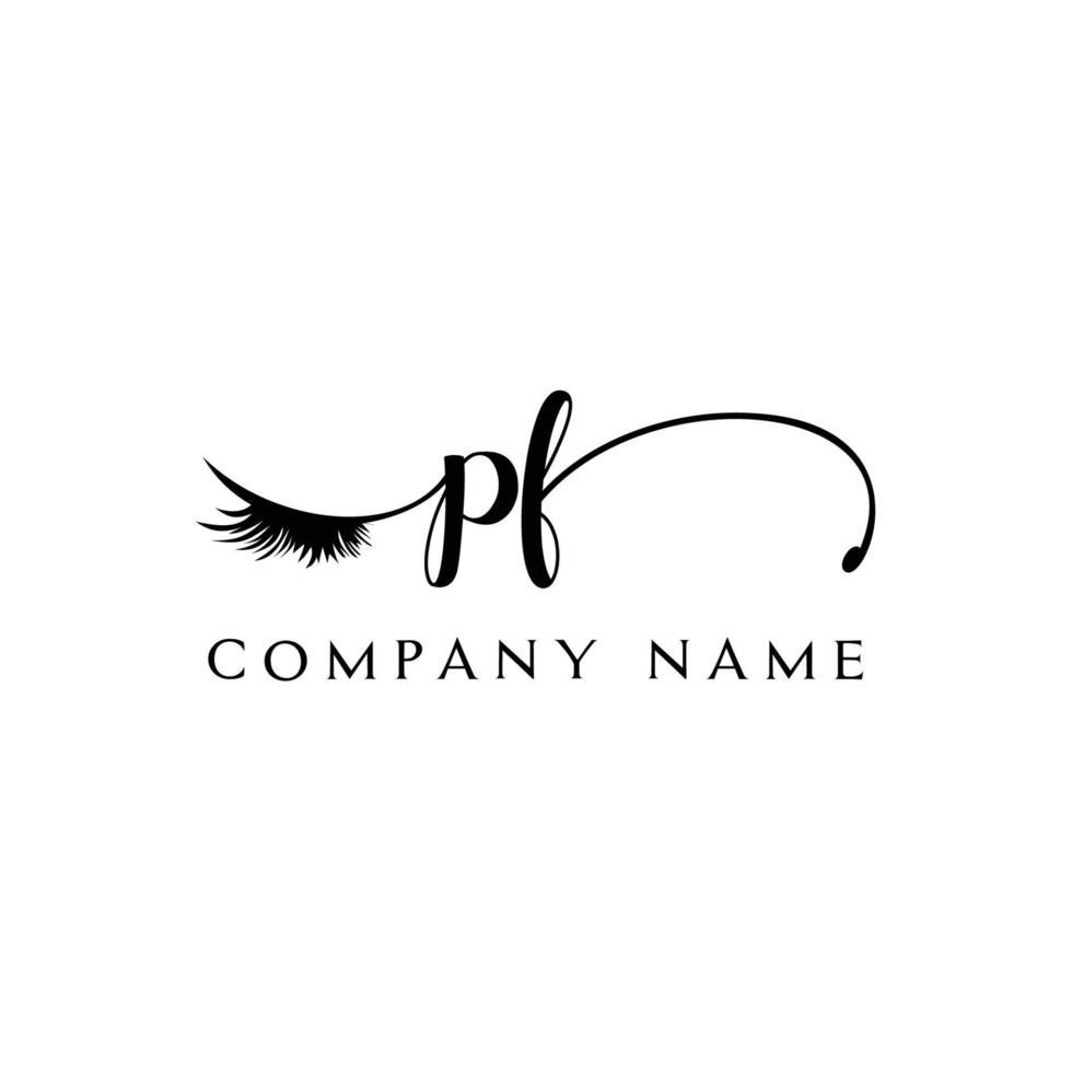 iniziale pf logo grafia bellezza salone moda moderno lusso lettera vettore