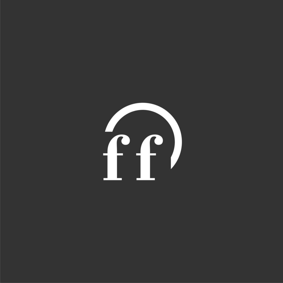 ff iniziale monogramma logo con creativo cerchio linea design vettore