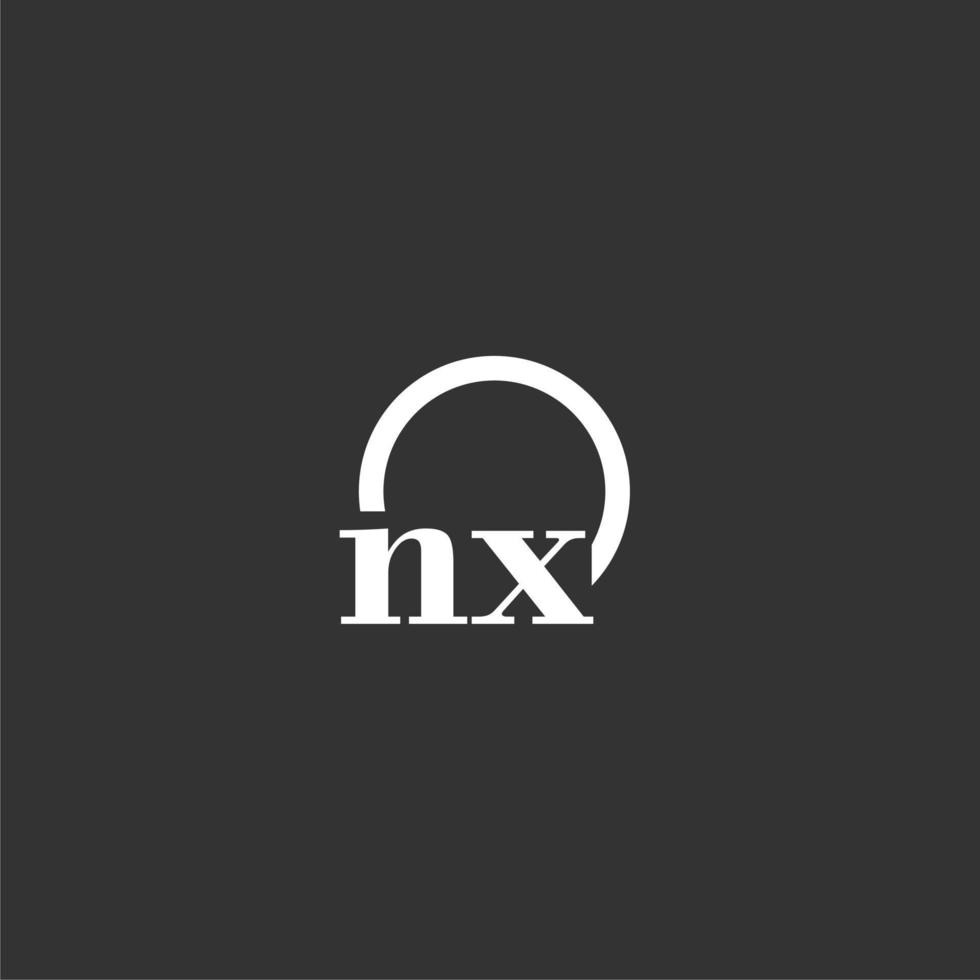 nx iniziale monogramma logo con creativo cerchio linea design vettore