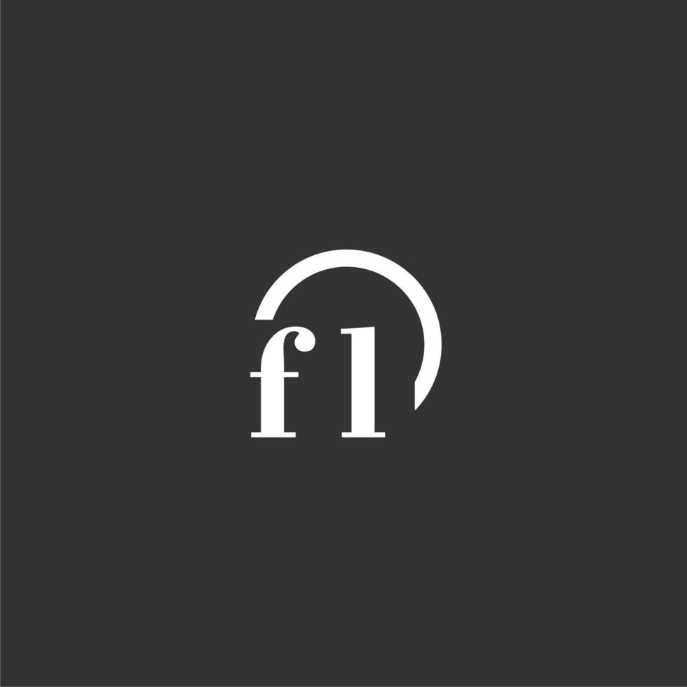 fl iniziale monogramma logo con creativo cerchio linea design vettore