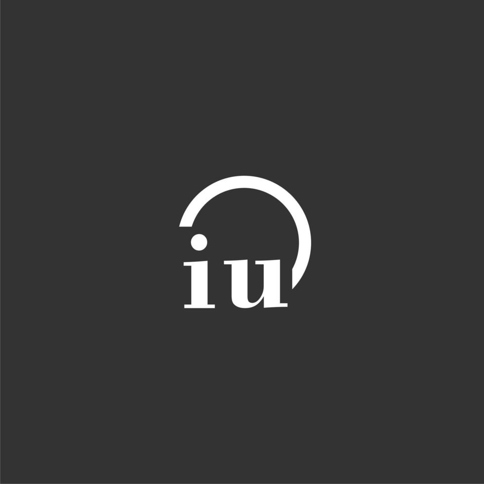 iu iniziale monogramma logo con creativo cerchio linea design vettore